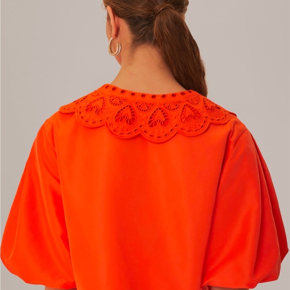 Farm Rio Orange Richelieu Collar Shirt XL - Picture 6 of 8